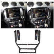 Resim Araba Abd Renkli Karbon Fiber Merkezi Kontrol Paneli Ford Mustang 2015-2017 İçin Dekoratif Etiket 1 Adet 