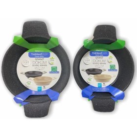 Resim ThermoAD | Güveç Sahan Set | Döküm Kendinden Saplı | 2 Parça | Gri | 20cm-22cm 