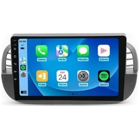 Resim Fiat 500c 2011-2015 8gb Ram 64gb Hafıza 8 Çekirdek Carplay Kamera Android Multimedya 9" 