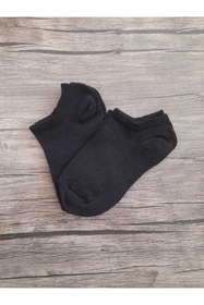 Resim SOCKSHION Çocuk Pamuklu Patik Çorap 10 Çift Siyah 