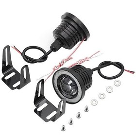Resim Fiat Doblo D1 Uyumlu, Universal Mercekli Led Angel Sis Farı, 76mm Buz Mavi Renk 
