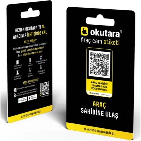 Resim Okutara Araç Cam Etiketi(Qr Kimlik) - Telefon, Sosyal Medya Vb. Iletişim Bilgilerini Aç/kapa (3'lü Set) 