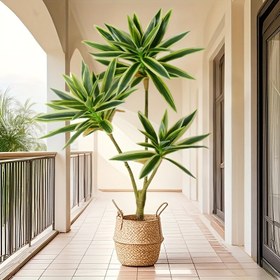 Resim 3 Başlı Yapay Bambu Zambak Bitkisi – Ev, Ofis, Düğün Dekoru ve Dış Balkon Düzenlemeleri için Gerçekçi Plastik Yeşillik (Saksı Dahil Değildir), Yapay Dış Mekan Çiçekleri 