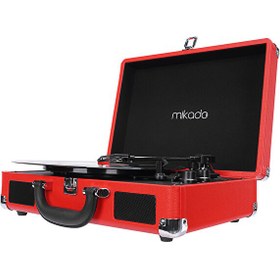Resim Mikado Nostalgia MN-P317 RCA ve Bluetooth Destekli Müzik Kutusu Pikap Kırmızı 