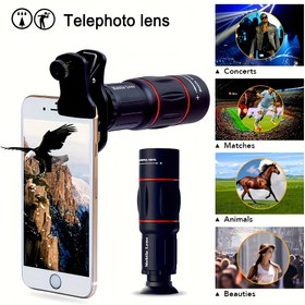 Resim Küçük boyutlu yüksek çözünürlüklü yakın çekim objektifleri, kuş gözlemi, kamp ve açık hava fotoğrafçılığı için çok uygun. iPhone, Xiaomi ve çoğu akıllı telefonla uyumludur 