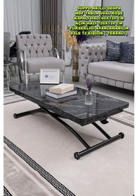 Resim Juppo Üst Tabla Mdf Siyah Mermer Oval Köşe Alt Siyah Dışa Kıvrım 