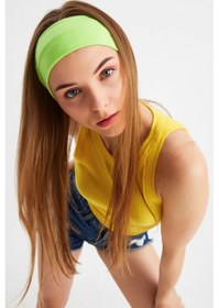 Resim Kadın %100 Pamuklu Penye, Kaymaz, Terletmez, Ultra Hafif, Spor Saç Bandı Bandana - Tek Ebat / Fıstık Yeşil Fıstık Yeşil 