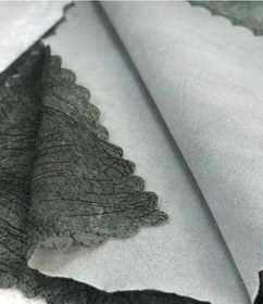 Resim Tekstilsa Koltuk Çekyat Örtüsü Yeşil Damar Desenli Parlak Kaymaz Taban Süngerli Üst Kumaş Kadife 