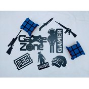 Resim EmPoTekstilReklamTasarım Pubg Drop Kumbara Masa Süsü - Gamer/game Zone Mdf Sticker Set 
