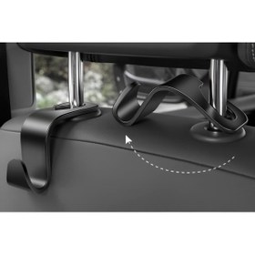 Resim Modifiyum 4'Lü Oto Araç Arka Koltuk Kafalığı Askılık Koltuk Arkası Askı Siyah 