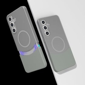 Resim Elfia Samsung Galaxy S25 ile Uyumlu Mıknatıslı M-Safe Şarj Özellikli Kılıf, Dub Gri 