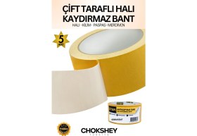 Resim Halı Kilim Sabitleme Yapıştırma Kaydırmaz Çift Taraflı Bant 48MM x 5mt -5 Adet 