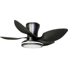 Resim Vanti 30W 28" Inç 5 Kanatlı Siyah 3 Renk Kumandalı Ledli Dekoratif Tavan Vantilatörü KCF303 