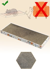 Resim ATA HOME Tırmata Yeni Ürün Doğal Düz Karton Kedi Tırmalaması Kedi Tırmalama Tahtası Kartonu 47x17 cm 