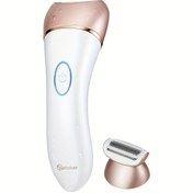 Resim Scttomon 2'si 1 Arada LCD Dijital Ekranlı Kadın Elektrikli Vücut Tüy Alma Cihazı, USB Şarj, Paslanmaz Çelik Bıçaklar, 600mAh Pil, Gül Altın & Beyaz Tasarım, Kollar, Koltuk Altı & Özel Alanlar İçin 