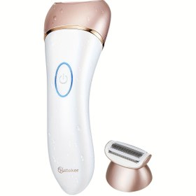 Resim Scttomon 2'si 1 Arada LCD Dijital Ekranlı Kadın Elektrikli Vücut Tüy Alma Cihazı, USB Şarj, Paslanmaz Çelik Bıçaklar, 600mAh Pil, Gül Altın & Beyaz Tasarım, Kollar, Koltuk Altı & Özel Alanlar İçin 