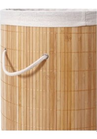 Resim Ev Düzeni İçin Yuvarlak Bambu Kirli Sepeti Diğer 