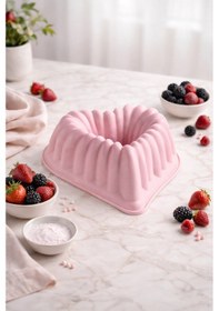 Resim Eros Kalp Döküm Kek Kalıbı Pembe Pembe 