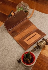 Resim Bolt Leather Tütün Kesesi Tütün Çantası %100 Gerçek Deri Tütün Çantası Taba 