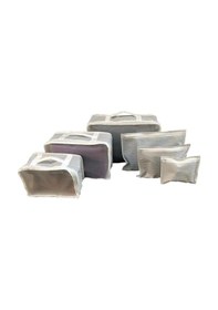 Resim Bavul İçi Organizer Düzenleyici Çizgili Seyahat Çantası 6 Parçalı Set Renkli 
