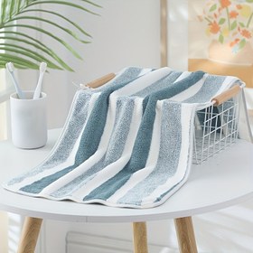 Resim Çoklu Paket Değerli Aile Boyu Lüks Havlular: Süper Yumuşak, Süper Emici, Hızlı Kuruyan - Modern Çizgili Tasarım, Uzay Temalı, 11.0 x 75.01 cm Banyo Kullanımı İçin, 2 Renk Seçeneği 