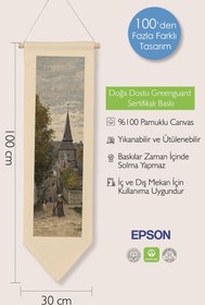 Resim Duvar Halısı Pinterest Oda Dekoru, Monet Sanat Serisi, 100cm Kanvas Flama Askılı Duvar Örtüsü NO:627 - Renkli - 5 / 30 x 100 