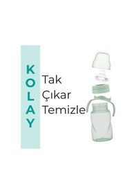 Resim Mamajoo Kulplu Akıtmaz Eğitici Bardak Powder Green 270 ML & Anti-Kolik Yeşil 