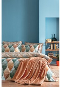 Resim Puffy Belta Tek Kişilik Battaniyeli Nevresim Takımı - Turuncu 