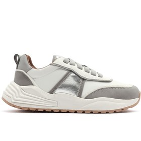 Resim Derimod ACBC x DERİMOD Kadın Gri Kalın Tabanlı Bağcıklı Kumaş Sneaker 25SFD43566F 