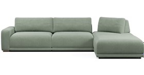 Resim Carle 339 x 210 Köşe Sol Kollu ve Puf - Kadife - Kül Gri / Açık 