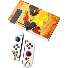 Resim Nintendo Switch Kırmızı Lotus Zırh Koruyucu Kılıf Düşme Önleyici Koruyucu Kılıf 