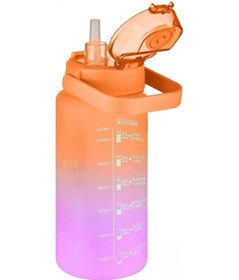 Resim Vagonlife Turuncu-Pembe 1500 ML Pipetli/Pipetsiz Kullanım Motivasyon Matarası Vgn2213-t 