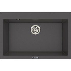 Resim Polex Cristalüx Granit Evye P-X76 Antrasit Tezgah Altı Ve Tezgah Üstü Mutfak Evyesi 75x50 CM 