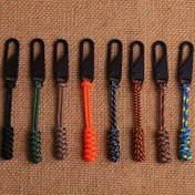 Resim 4/8 adet 3.9 inç değiştirilebilir fermuar başlıkları, paracord dokuma fermuar başlıkları, çok renkli kombinasyonlar, polyester çekirdek hattlarında metal fermuar kaydırıcıları ile. 