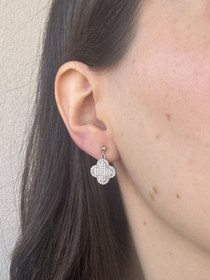 Resim Taş Kaplama Yonca Küpe 