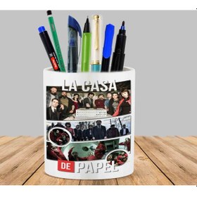 Resim La Casa De Papel Oyuncular Kaktüs Sukulent Saksı Kalemlik 