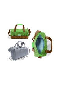 Resim Coral High Erkek Çocuk Yeşil Kahverengi Craft Desenli Çocuk Valizi Ve Seyahat/spor Çantası Seti Çok Renkli 