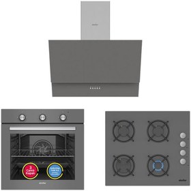 Resim Simfer 4 Fonksiyon Trend Mekanik Silver 3'lü Ankastre Set ( Fırın + Ocak + Davlumbaz) 