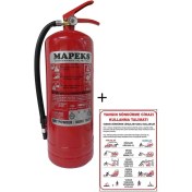 Resim Mapeks 6kg Yangın Tüpü ve Yangın Tüpü Kullanım Talimatı 2li Set 