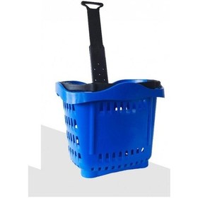 Resim Rafburada® 40 lt Teleskopik Saplı Plastik Alışveriş, Market Sepeti 