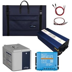 Resim 200w Marin Solar Paketi 200w Taşınabilir Panel 500w Ups İnverter 1.3kw Lityum Batarya 