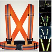 Resim lawrenceshop Reflektörlü Yelek - Motosiklet, Bisiklet Ve Scooter Gece Görüş (Yeni Yasaya Uygun)TURUNCU 