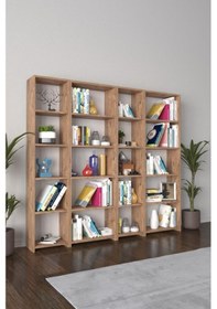 Resim 20 Bölmeli 183 Cm Kitaplık Kütüphane 20 Raflı Atlantik Çam Kahverengi 