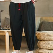 Resim Erkekler İçin Pamuklu Geniş Paça Yazlık Dar Kesim Flare Kot Pantolon Çin Tarzı Bol Kesim Plus Beden Bol Tulum 