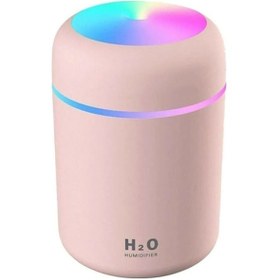 Resim Humidifier Hava Nemlendirici USB Buhar Makinesi Işıklı Oda Araç Aroma Difüzörü H2O - Pembe 
