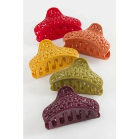 Resim Ronanna Oval Çiçek Renkli Mandal Toka 8 cm 