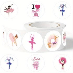Resim 500 Adet Bale Çıkartmaları - 10 Sevimli Karikatür Tasarımlı, Yeniden Yapışkanlı Kendinden Yapışkanlı 2.54 cm Etiketler Su Şişeleri, Kaykaylar, Bagaj için - Pembe Bale Dansçıları Tutu'larla, Pointe Ayakkabıları ve "Baleyi Seviyorum" Yazılı Dekalleri - Dans Severler & Parti Ödülleri İçin Mükemmel Hediye, Dans Aksesuarları, Kaykay Aksesuarları, Çok Yüzeyli Çıkartmalar 
