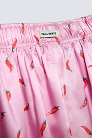Resim Desenli Kadın Saten Şort - Silky Chili - Çok Renkli / XL 