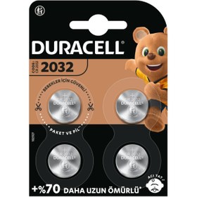 Resim Duracell 2032 4'lü Düğme Pil - 3 Volt 