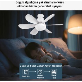 Resim Goes Tavan Vantilatörü LED Işık 3 Kademe Hız Modu Sessiz 52 cm Çap 6 Kanat Kumandalı Vantilatör 